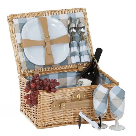 THE FINISHING TOUCH Boothbay 2 Person Picnic BasketNatural FI454165